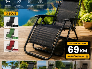Sklopiva Ležaljka STOLICA Premium za Plažu Kamp Balkon Vrt