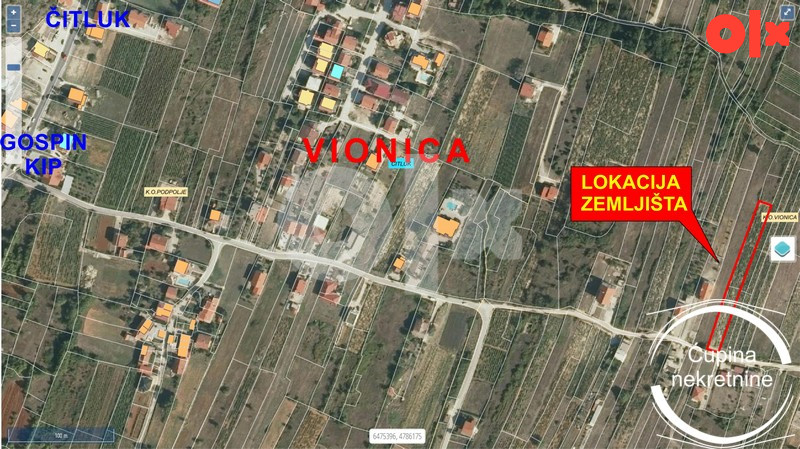 Zemljište Vionica, Čitluk, 1806m2