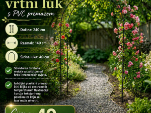 Metalni vrtni luk sa pvc oblogom 240x140x40 cm
