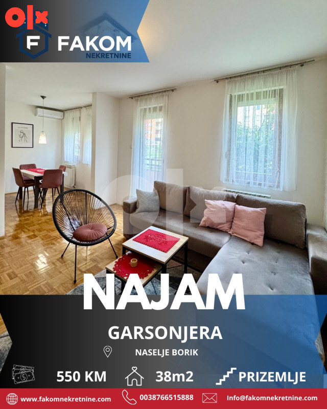 Iznajmljuje se moderna i komforna garosnjera, naselje Borik