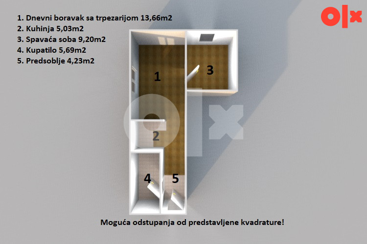 Lijepo opremljen jednoiposoban stan, Buća Potok 10