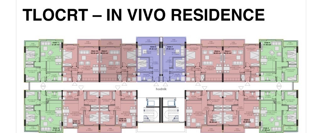 NOVO , Prodaja  2 x STAN ZIVINICE RESIDENCE 1 , 2 x   58.3 m2 6