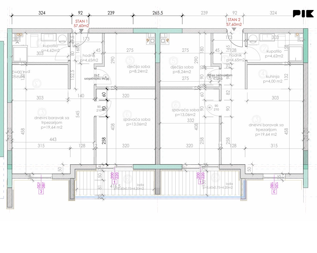 NOVO , Prodaja  2 x STAN  57,60 m2 ZIVINICE RESIDENCE 1 , photo 5