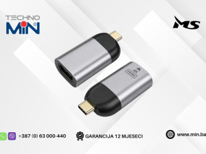 MS Mrežni Adapter USB C na LAN Ženski MSP40139, Crni