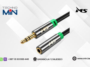 MS Produžni Audio Kabal 3.5mm M na 3.5mm Ž 5m MSP40128, Crni