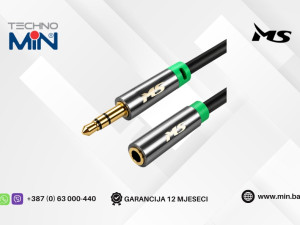 MS Audio kabal 3.5mm na 3.5mm M/M 1m MSP40108, Crni