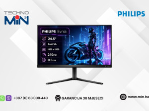 Gaming Monitor PHILIPS Evnia 24.5" Fast VA FHD, 240Hz, 0.5ms