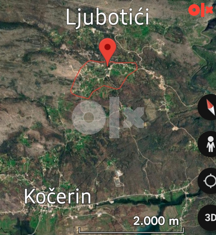 Zemljište Široki Brijeg,Ljubotići,Kočerin 3