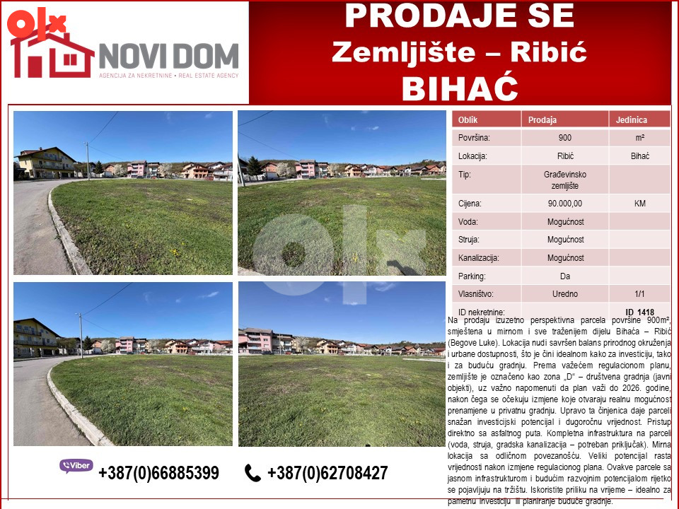 PRODAJE SE - Parcela - Ribić - BIHAĆ