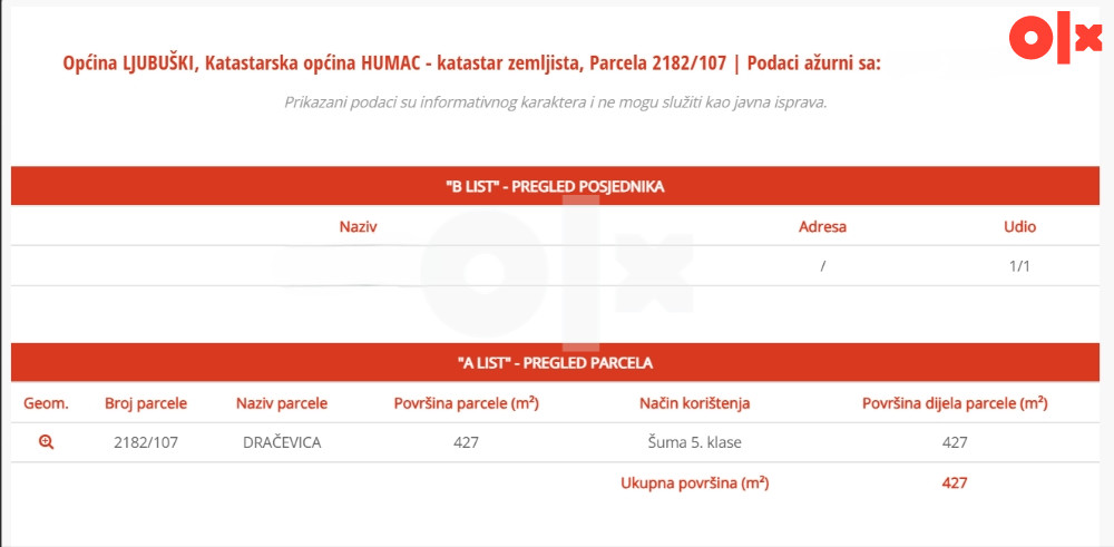 Građevinsko zemljište Ljubuški Humac 2