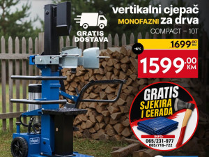 Cjepač za drva Scheppach vertikalni COMPACT 10t 10 TONA