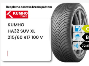 215/60 R 17 100V XL KUMHO HA32 ALL SEASON