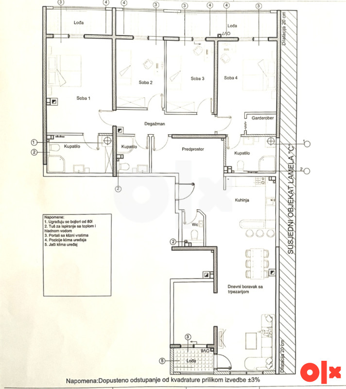 NOVA OTOKA | Namješten četverosoban stan | 174 m2 + garaža 22
