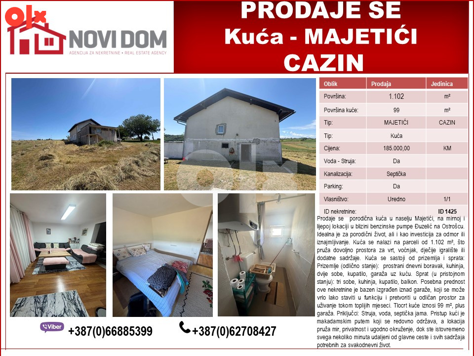 PRODAJE SE - Kuća - MAJETIĆI - CAZIN