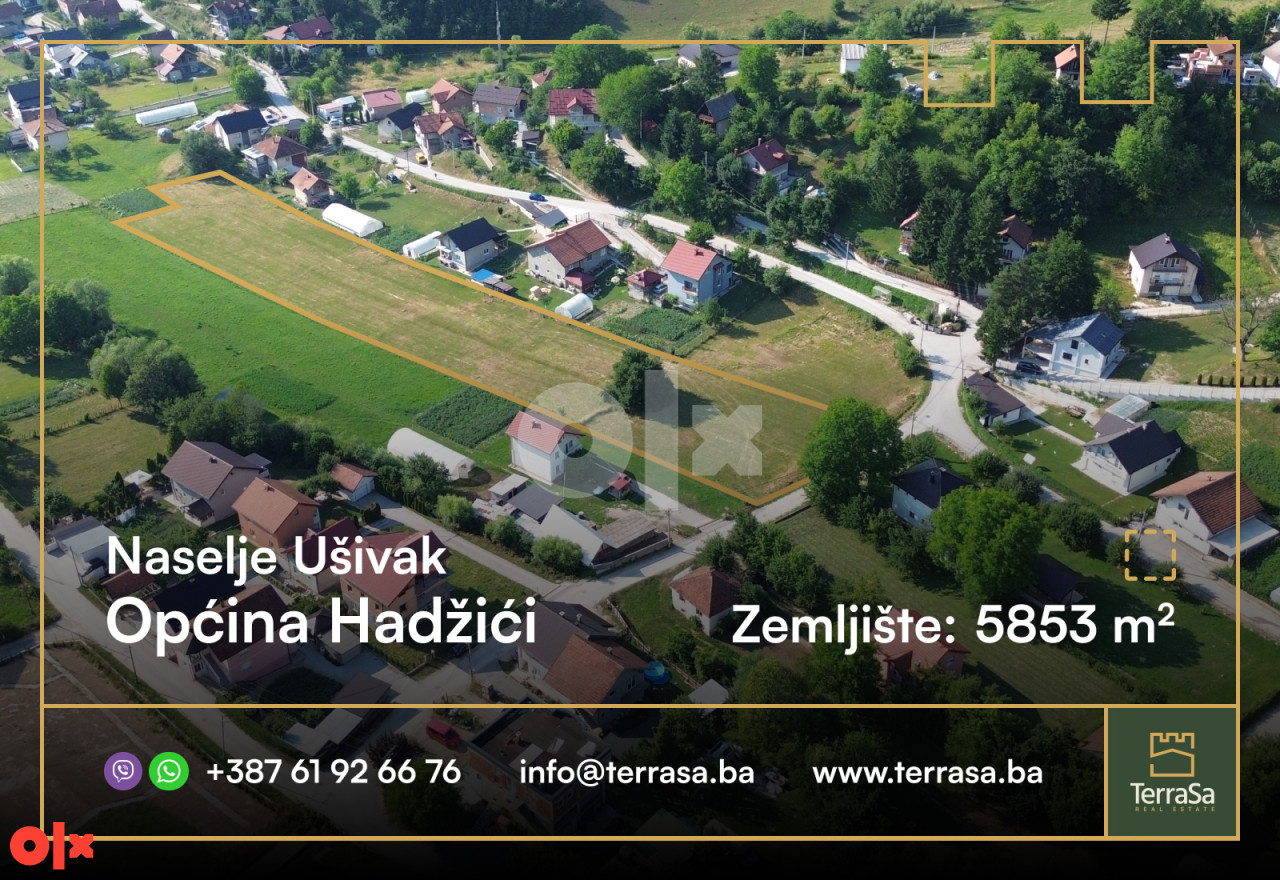 Građevinsko zemljište 5853 m2/ Ušivak/ Hadžići