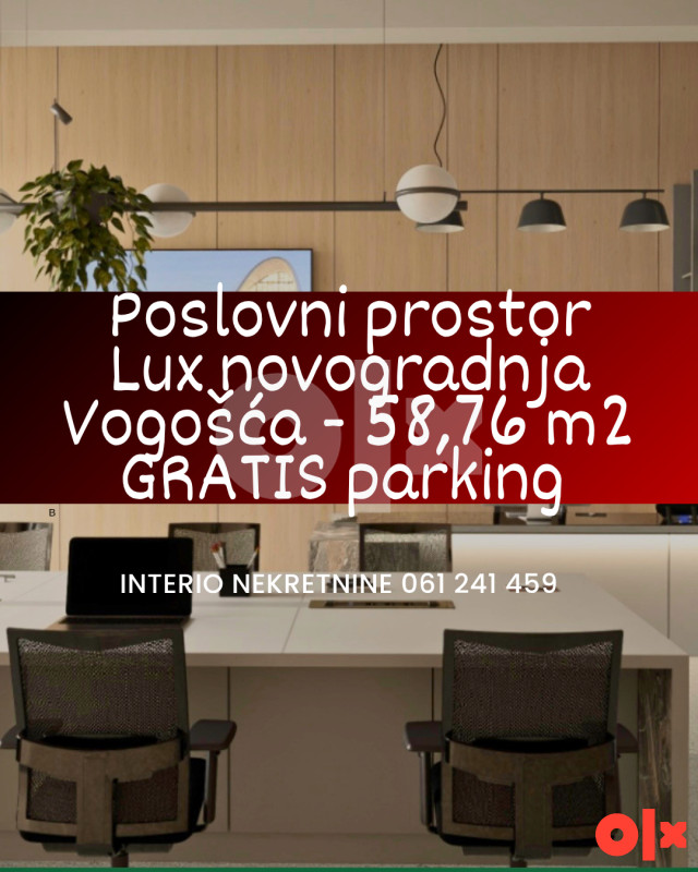 Poslovni prostor Vogošća 58,76 m2 GRATIS parking LUX novogradnja