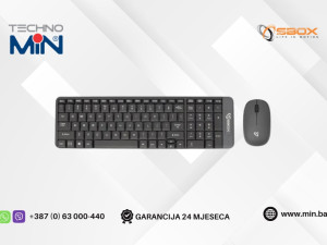 SBOX WKM-22 Bežični Kombo Set Tastatura/Miš 2.4GHz BiH, Crno-sivi