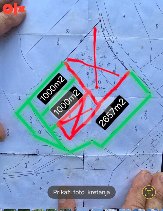 Plac od 1000m2 sa pogledom - KRČMARICE 10
