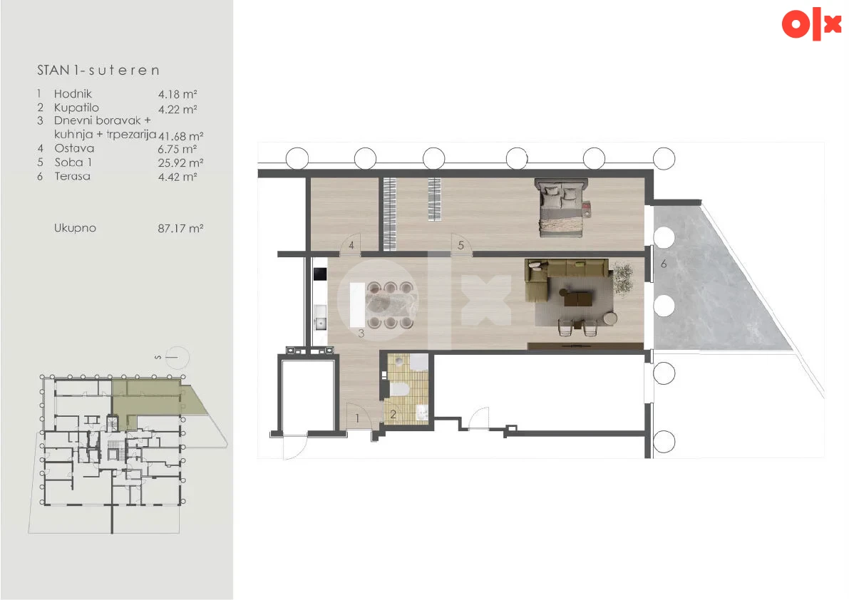Palazzo Breka | Stan 1 - Suteren -  87.17 m2 2