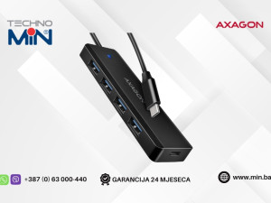 Axagon USB HUB HUE-C1C 4x USB 3.2 Gen1 USB-C Power IN, Black