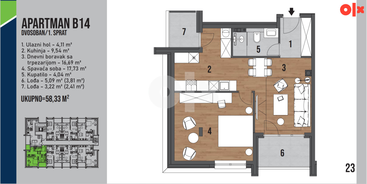 Apartman Bjelašnica (55.87m2) - novogradnja 17