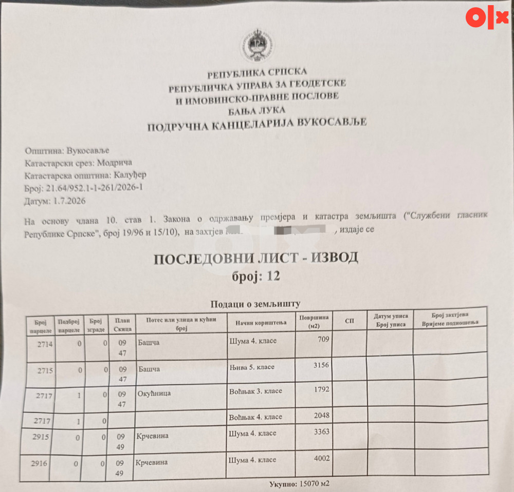 Zemljište Pećnik Jakeš Modriča 2