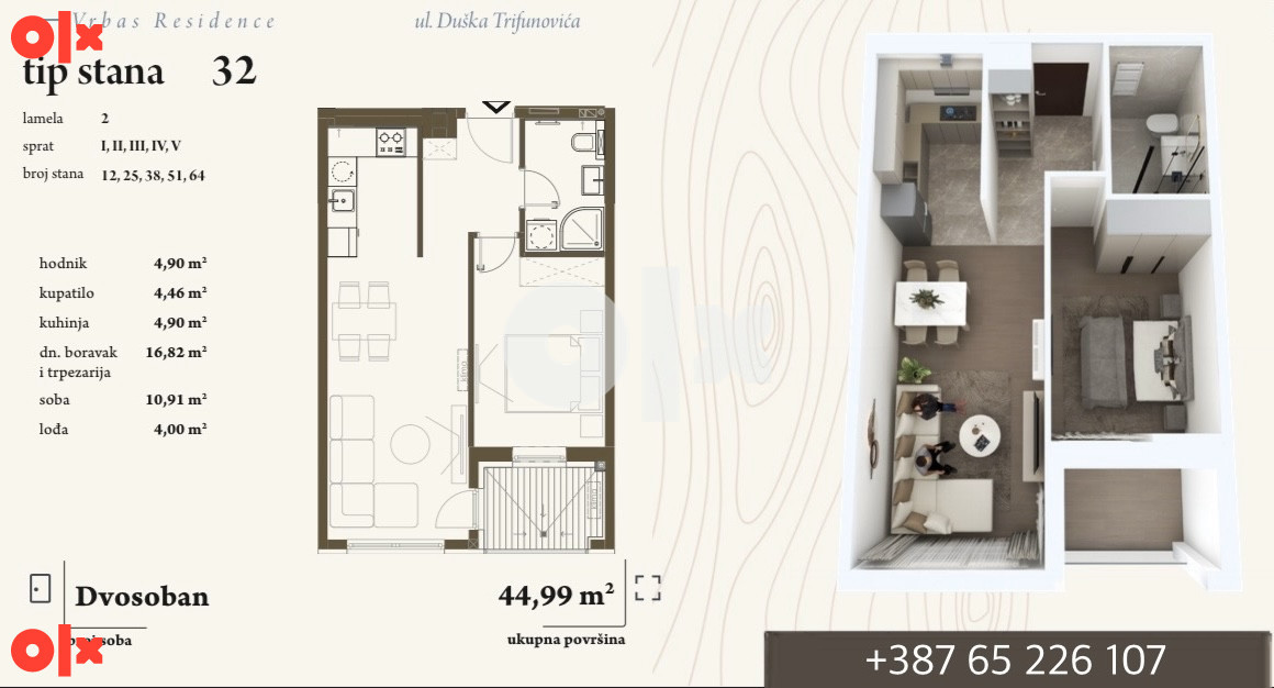 Stan Banja Luka 44.99m2