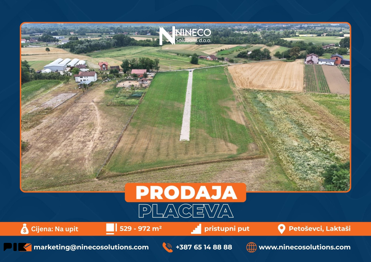 PLACEVI - PETOŠEVCI - OD 529 DO 972 m2