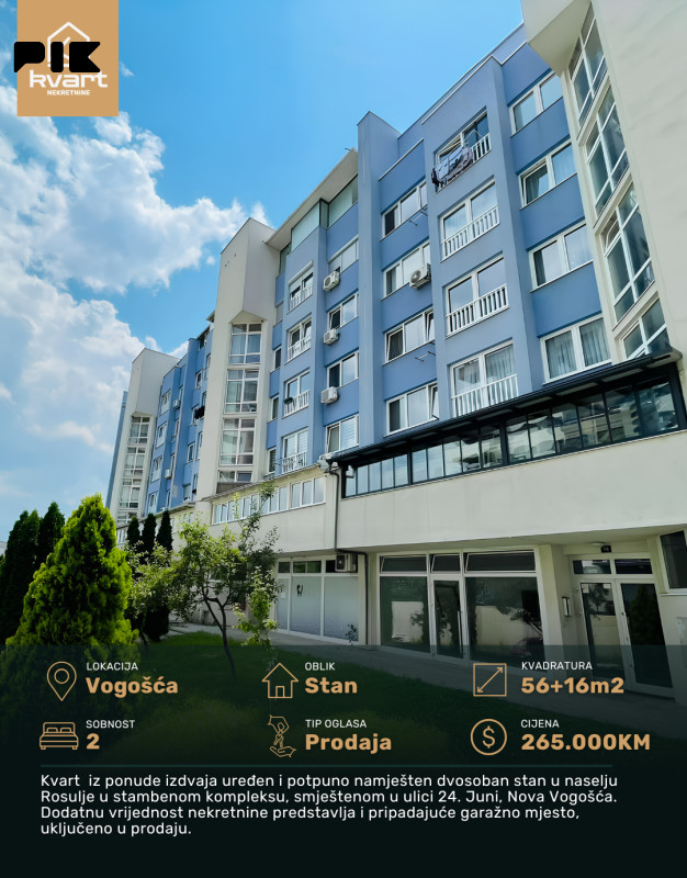 Stan i garaža Vogošća - 56 m2 | Kvart Nekretnine