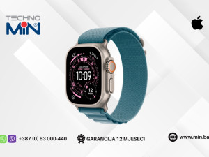 Apple Watch Ultra 3 49mm Natural Titanium Case Light Blue