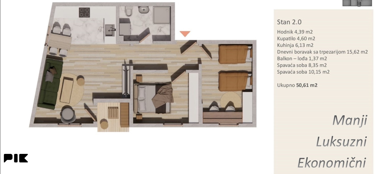 Stan Banja Luka-50,61 m2