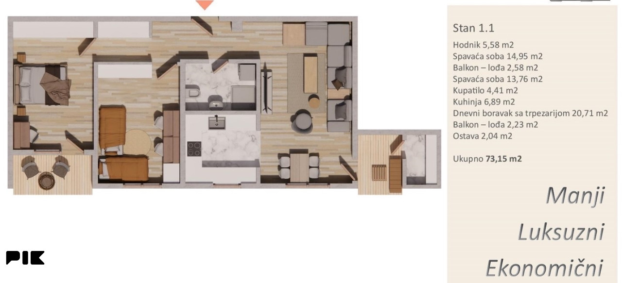 Stan Banja Luka-73,15 m2