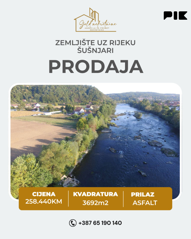 Na prodaju zemljište uz rijeku, Šušnjari