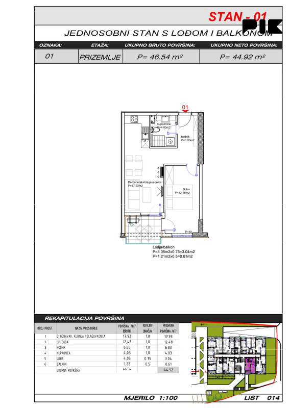 Široki Brijeg dvosoban stan 45 m2 Hills Residence 3 10