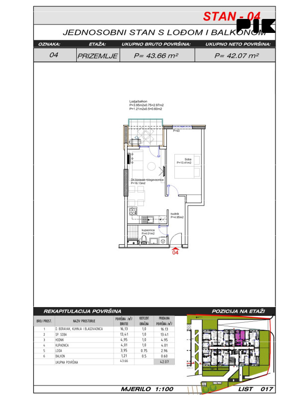 Široki Brijeg dvosoban stan 42 m2 Hills Residence 3 9