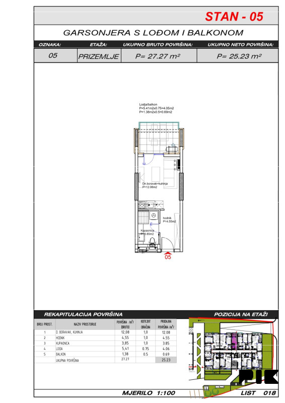 Široki Brijeg garsonijera 25 m2 Hills Residence 3 10