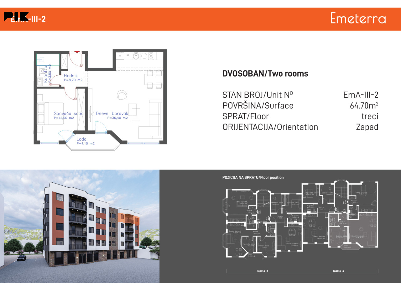 NOVOGRADNJA - EMETERRA - HRASNO - SARAJEVO - 32,70 m2 do 65 m2 6
