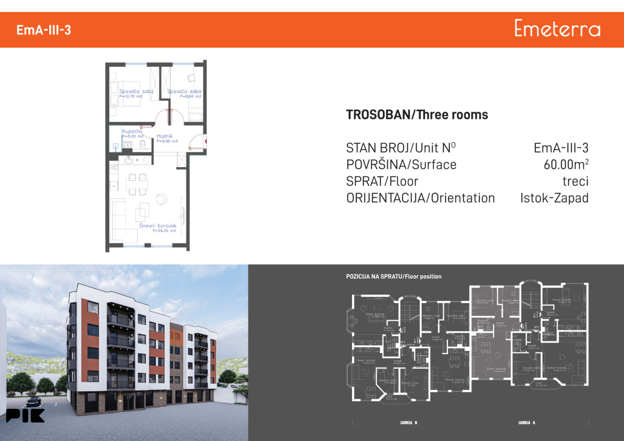 NOVOGRADNJA - EMETERRA - HRASNO - SARAJEVO - 32,70 m2 do 65 m2 7