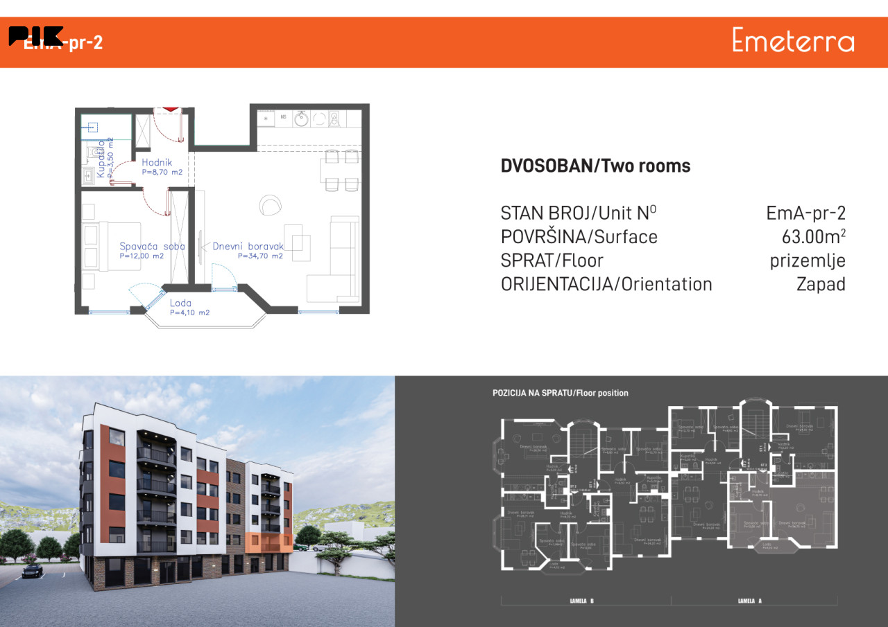 NOVOGRADNJA - EMETERRA - HRASNO - SARAJEVO - 32,70 m2 do 65 m2 8