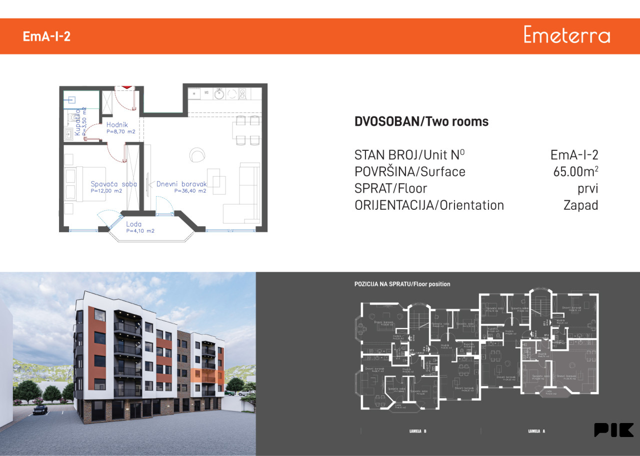 NOVOGRADNJA - EMETERRA - HRASNO - SARAJEVO - 32,70 m2 do 65 m2 10