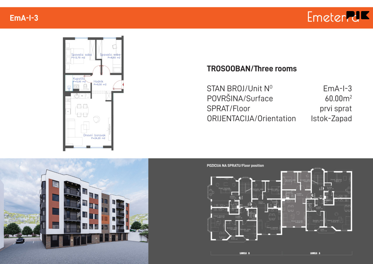 NOVOGRADNJA - EMETERRA - HRASNO - SARAJEVO - 32,70 m2 do 65 m2 11