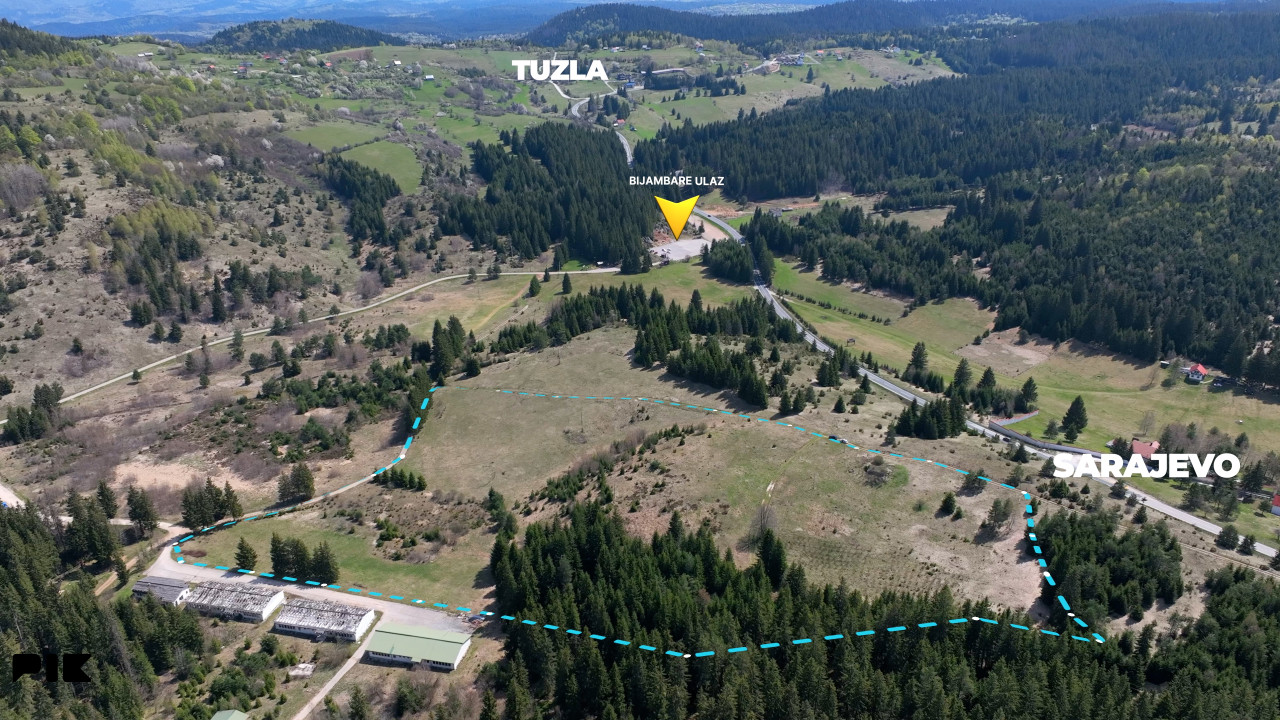 Zemljište / Nisici / Bijambare/ 54464 m2 / JEDINSTVENA PARCELA /