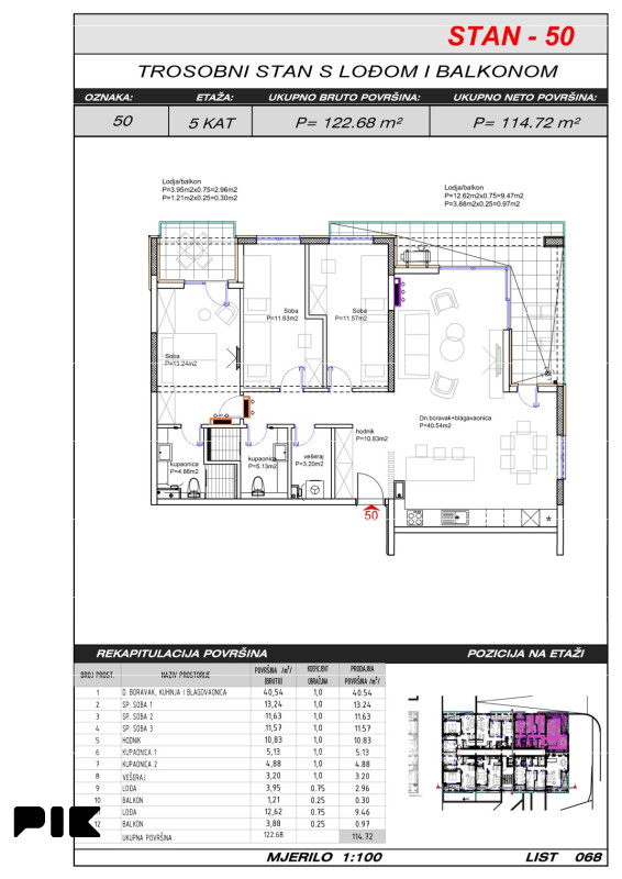 Široki Brijeg četverosoban stan 115 m2 Hills Residence 3 10