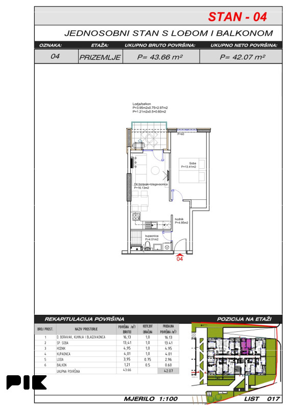 Široki Brijeg dvosoban stan 42 m2 Hills Residence 3 10