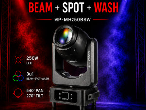 Moving Head Hibrid 3u1 BEAM+SPOT+WASH MP-MH250BSW Modea Pro