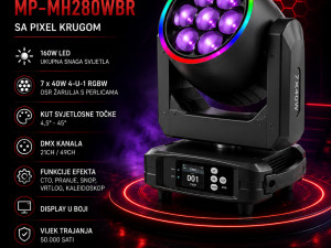 Moving Head BEE EYES sa Pixel krugom MP-MH280WBR Modea Pro