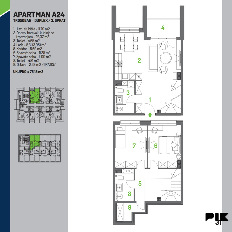 Apartman Bjelašnica (76.86m2) - novogradnja 12