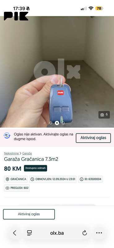 Garaža Gračanica 7.3m2
