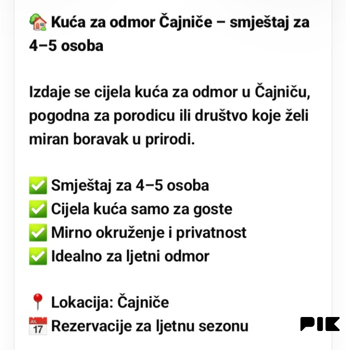 Stan na dan Čajniče