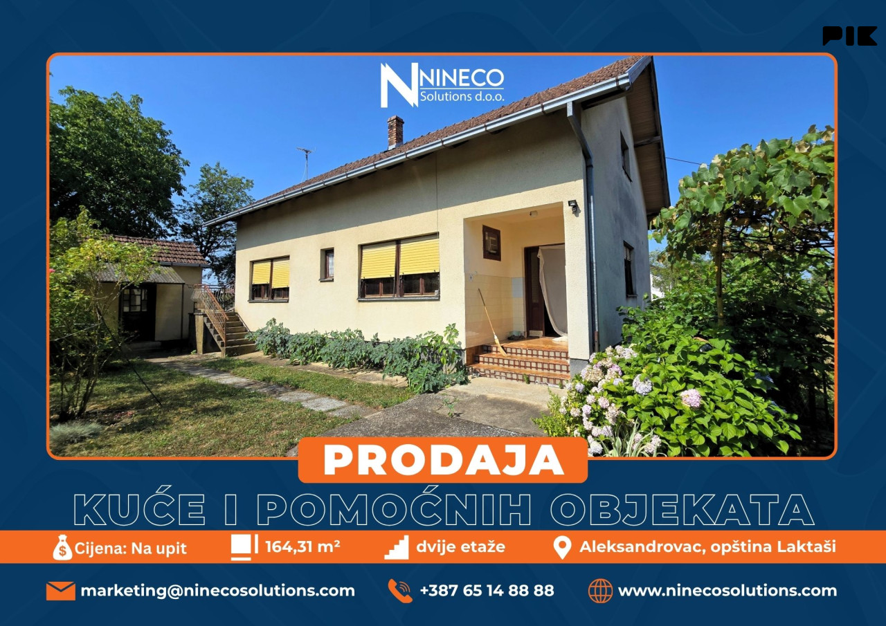 KUĆA SA POMOĆNIM OBJEKTIMA - ALEKSANDROVAC - 164 m2